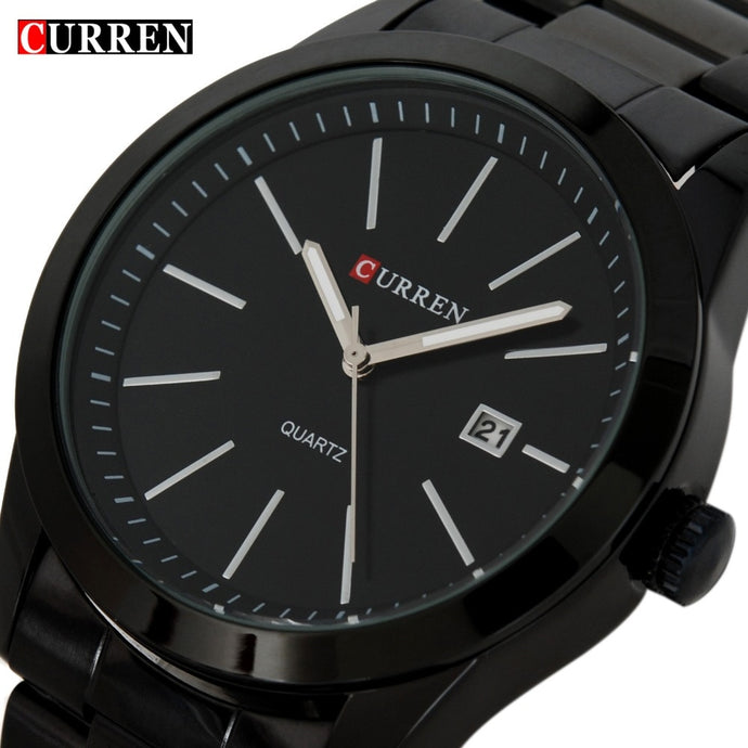 Fashion Black Curren casual full steel quartz Watch men Black Business Wristwatch waterproof Relojes Hombre Relogio 2017 - Watch’store
