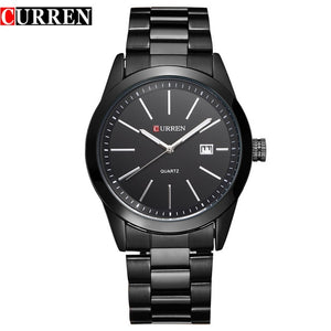 Fashion Black Curren casual full steel quartz Watch men Black Business Wristwatch waterproof Relojes Hombre Relogio 2017 - Watch’store