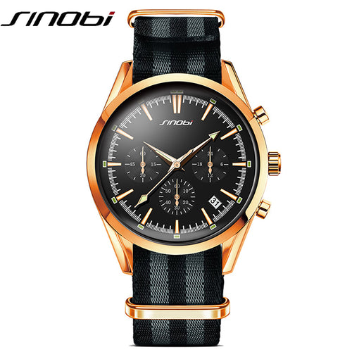 SINOBI Military Golden Quartz Watch Men's - Watch’store