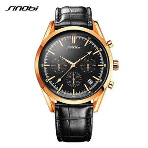 SINOBI Military Golden Quartz Watch Men's - Watch’store