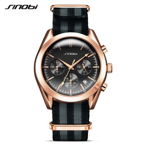 SINOBI Gold Chronograph Military Quartz Watch Men - Watch’store