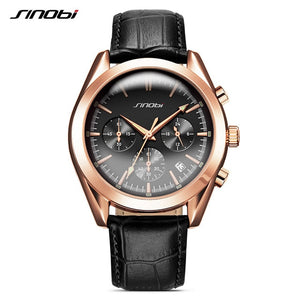 SINOBI Gold Chronograph Military Quartz Watch Men - Watch’store