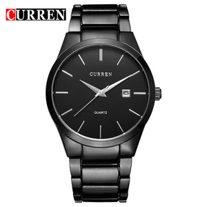 New Top Luxury Brand Quartz Watch Men's Fashion Dress Tag Black full steel Business Colck Male Simple Casual Wristwatch gift - Watch’store
