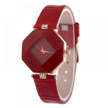 Load image into Gallery viewer, Women Watches Gem Cut Geometry Crystal Leather Quartz - Watch’store