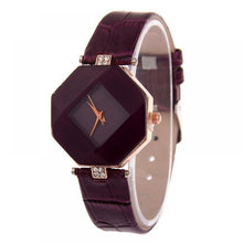 Load image into Gallery viewer, Women Watches Gem Cut Geometry Crystal Leather Quartz - Watch’store