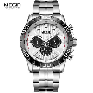Stainless Steel Strap Quartz Watch Men Top Brand Luxury Calendar Display Multifunction Gentleman Wristwatch - Watch’store