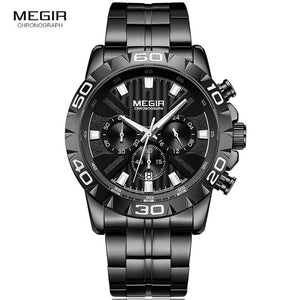 Stainless Steel Strap Quartz Watch Men Top Brand Luxury Calendar Display Multifunction Gentleman Wristwatch - Watch’store