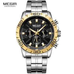 Stainless Steel Strap Quartz Watch Men Top Brand Luxury Calendar Display Multifunction Gentleman Wristwatch - Watch’store