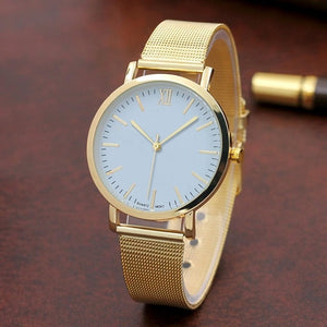 Women Business Casual Stainless Steel Quartz Alloy Round Buckle Watch No - Watch’store