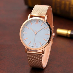 Women Business Casual Stainless Steel Quartz Alloy Round Buckle Watch No - Watch’store